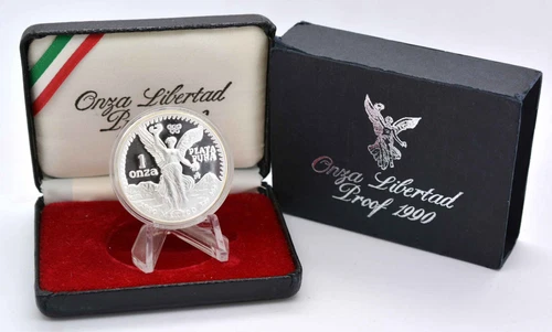 1 oz Silver Libertad 1990 Mexico Proof Privy Olympic Stock Clearance
