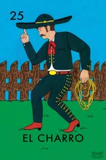 25 El Charro Cowboy Loteria Card Poster 12x18