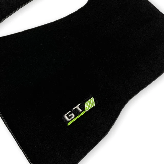 Alfombrillas para Mercedes Benz AMG GT 2015-2022 negro y verde logotipo marca AutoWin Foto 4 de 4