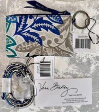 VERA BRADLEY Zip ID & Lanyard SANTIAGO Badge Holder Key Ring RARE NWT #10125-G57