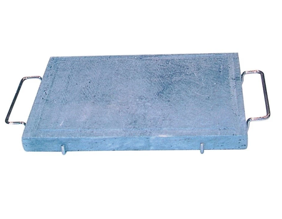 GIARDINI DEL RE Pietra Ollare con Telaio in Acciaio Naturale Lavica Bistecchiera cm 25X35X2,5