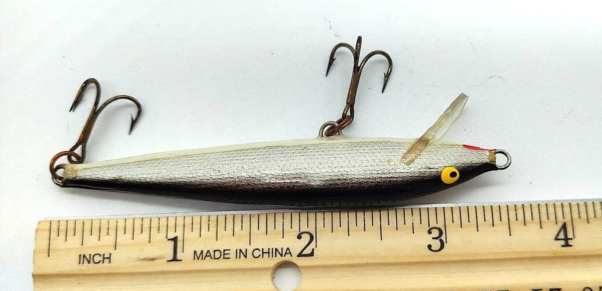 Flotteur Rapala Vintage – Fabriqué En Finlande – Noir Argent 3.5" – Rare