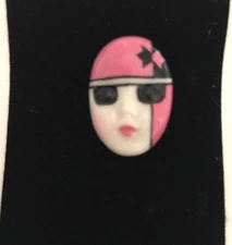 "LIL' Punk" Adagio Face Pin Hand-Painted Porcelain