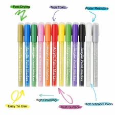Acrylic Permanent Paint Marker Pens For Stone Painting Ceramic Glass Wood Fabric