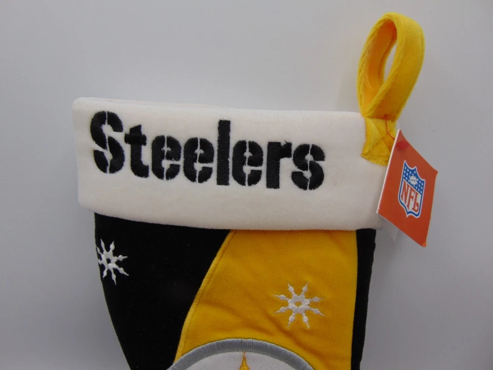 NFL Pittsburgh Steelers Holiday Christmas Stocking NWT New Team Beans 12" x 8" - Image 2 of 4