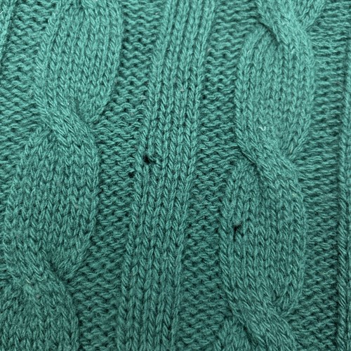 Vtg Pendleton Sweater Men's Medium Green Virgin Wool Fisherman Cable Knit Turtle - Picture 9 of 12