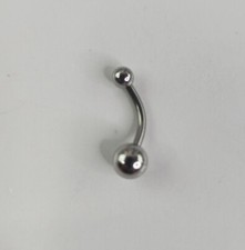 10mm Silver Belly Bar Piercing.