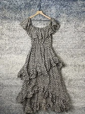Rhode Resort Salma Layered Off Shoulders Maxi Dress Polka Dot Size Large