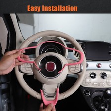 Cubierta de interruptor de botón de volante rosa ABS accesorios embellecedor para Fiat 500 2016+