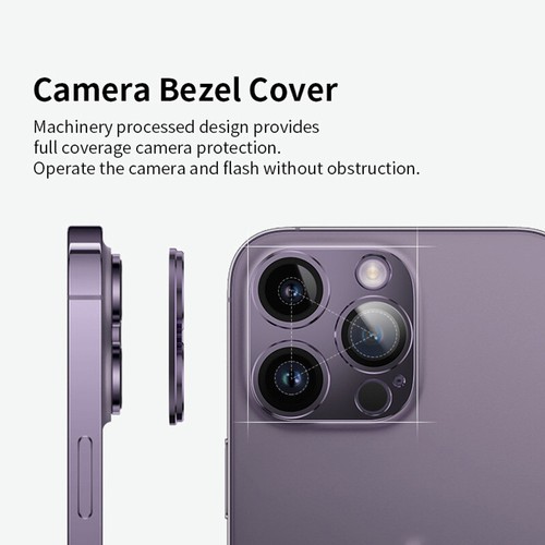 Pour Iphone 14 Plus/14 Pro Max Protecteur D'objectif D'appareil Photo En ~ - Photo 2/14