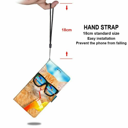 Cat Drink Flip Wallet Phone Case For Samsung S8 S9 S10 S20 Note 20 A51 A01 A31 - 第 5/12 張圖片