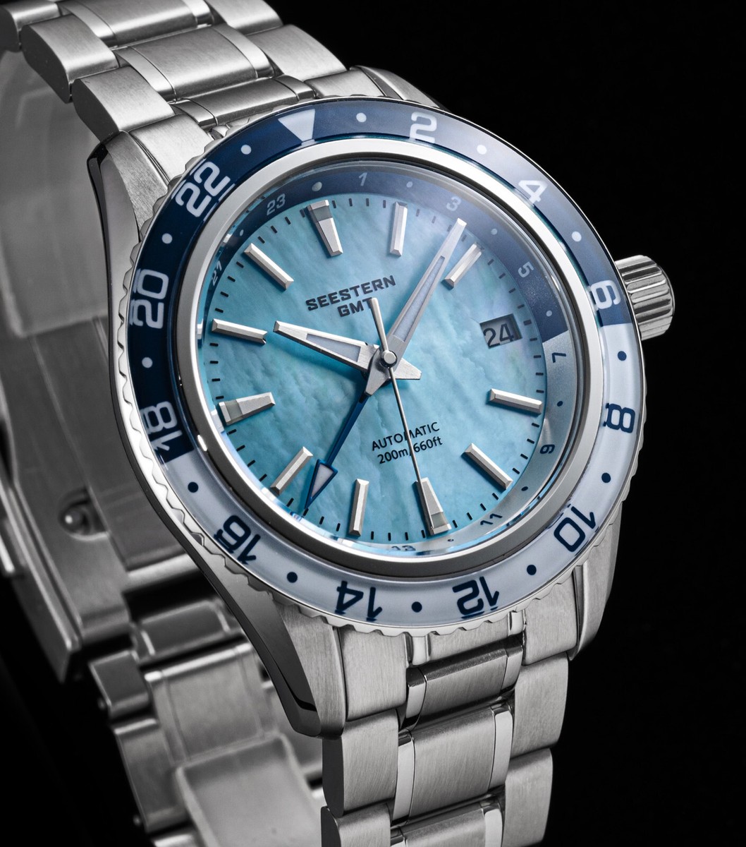 Seestern GMT S456.BW Sapphire Crystal Mechanical Mens NH34 Watch
