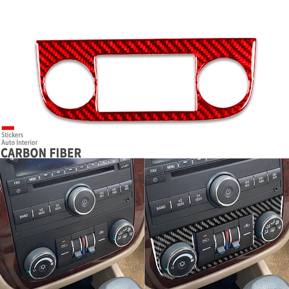 Red Carbon Fiber Console AC Switch Knob Panel Cover For Chevrolet Impala 06-13