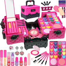 Kids Makeup Kit for Girl - 52 PCS Safe and Washable Makeup for Kids, Real Girls