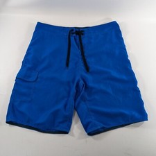 Burnside Board Shorts Blue Adjustable Swim Trunks Mens Size 34