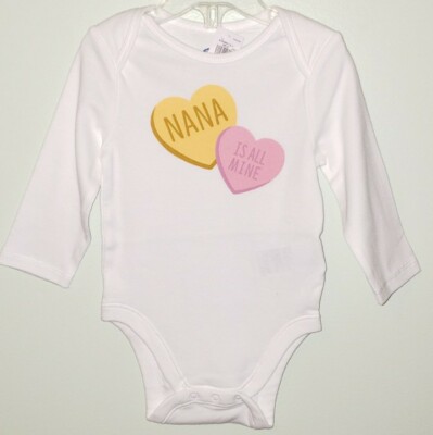 Old Navy Girls 0-3 3-6 6-12 12-18 18-24 MONTHS Long Sleeve Bodysuit NANA IS MINE