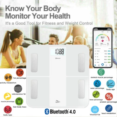 Báscula de análisis corporal Báscula personal 8 en 1 App Báscula corporal hasta 180 kg Báscula digital USB - Imagen 1 de 4