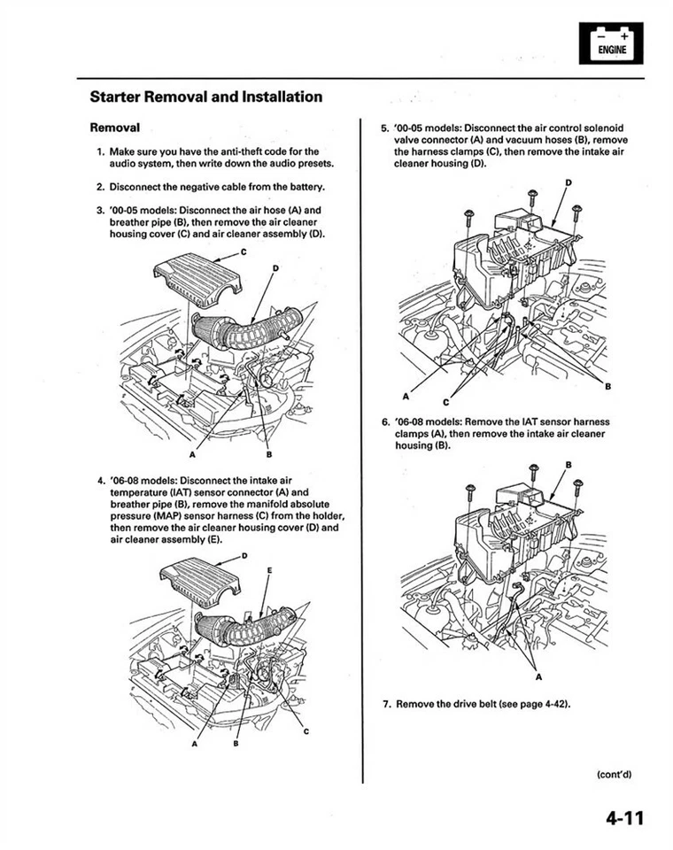 Honda S2000 2005 2006 2007 2008 manual de reparación de servicio de taller Foto 3 de 4