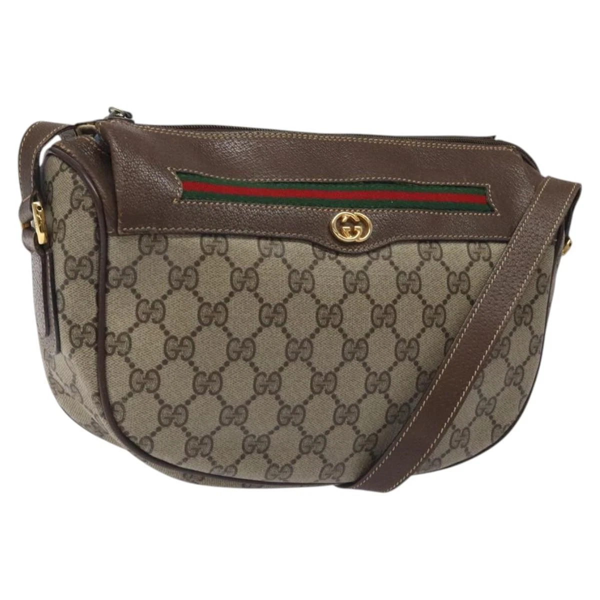 Sac GUCCI GG Supreme Web Sherry Line PVC beige or 001 58 0918 authentique BA794
