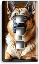 SWEET CANIN GERMAN SHEPHERD DOG AT HOME LIGHT SWITCH OUTLET WALL PLATE PET DECOR