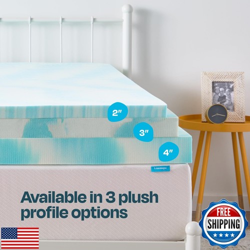 LINENSPA 4 Inch Gel Swirl Memory Foam Mattress Topper – Cooling Gel Infused – - Picture 5 of 5