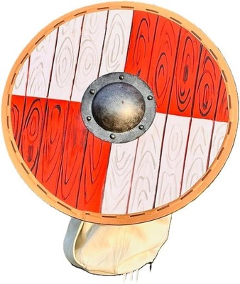Medieval Wooden Shield 24 Inch Round Authentic Bettleworn Viking Battle Ready Sh