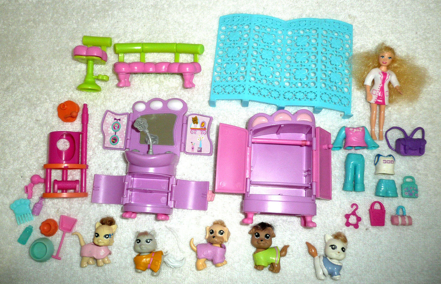 Spa/salão De Beleza E Pet Shop Da Polly Pocket C/ Acessórios