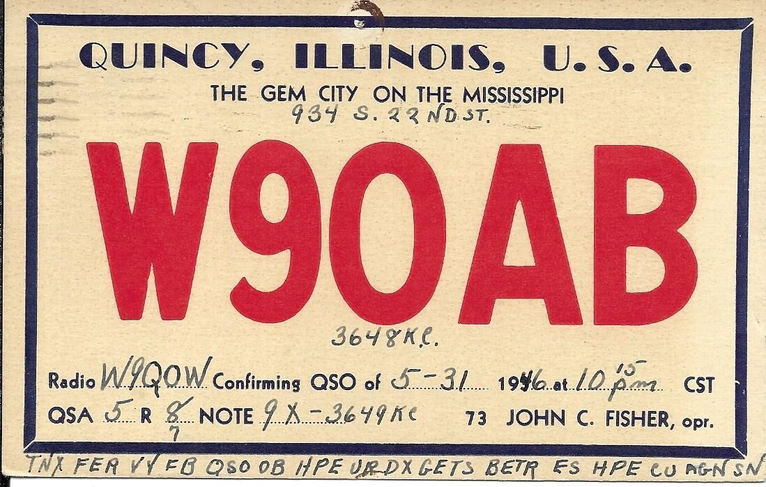 QSL 1946 Quincy Illinois radio card | eBay