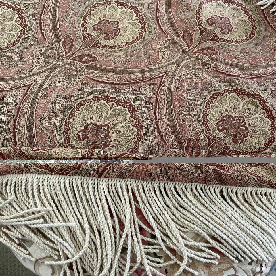 Custom Tapestry Canopy Bed Double Sided Fabric With Bullion Fringe Queen - Image 2 of 4