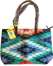 Wrangler Southwestern Dual Sided Print Canvas Tote Bag Gray or Multi Aztec New