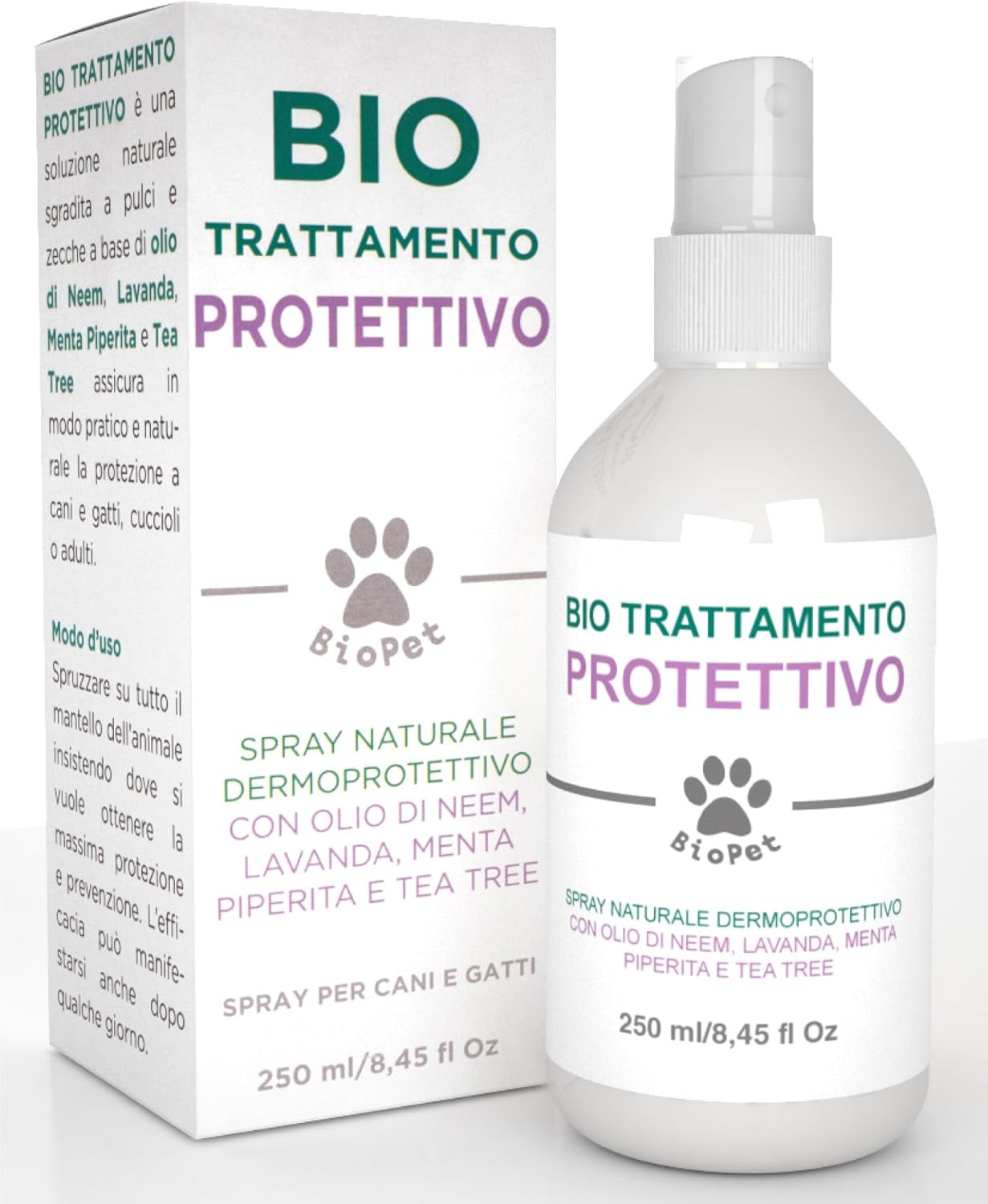 Bio Pet Trattamento Protettivo Naturale Olio di Neem e Lavanda per Animali
