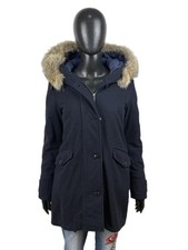 Woolrich Parka Donna S Blu Lana Pelliccia Coyote Cappotto Jacket Mantel Abrigo