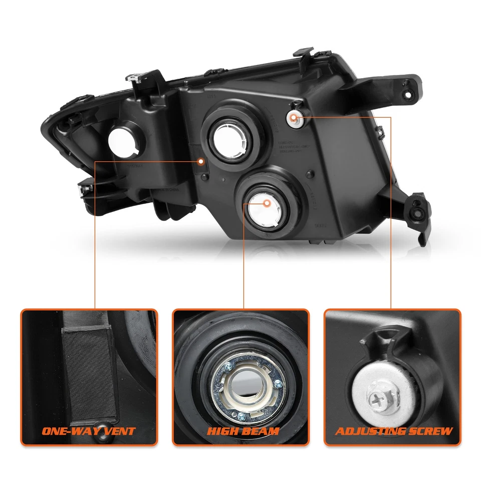 For 2007-2010 Ford Edge Black Headlights Headlamps Pair Left+Right(For:2010Edge) - Image 4 of 4