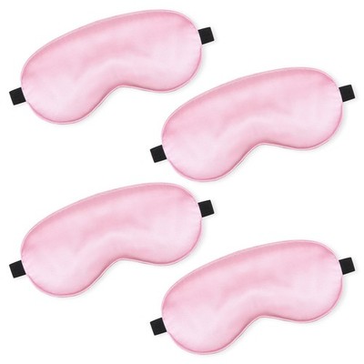 BBTO 4 Pcs Silk Sleep Mask Smooth Soft Eye 1 Count (Pack of 4), Pink 