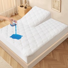 Split Top King Mattress Protector Pad Waterproof Quilted, 34" Top Split from ...