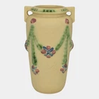 Roseville La Rose 1924 Art Pottery Ivory And Garland Ceramic Flower Vase 238-6