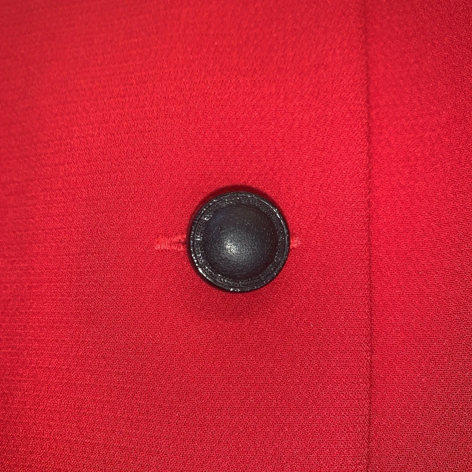 Sag Harbor Pantalón Traje Mujer’s 14 Rojo Chaqueta Con Cuello Imitación Cuero Pantalones Negros Foto 3 de 4