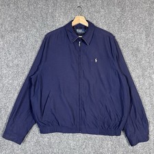 Vintage Polo Ralph Lauren Harrington Bomber Jacket Hidden Hood Sz M Navy