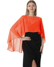 Hotshawl Capelets for women Chiffon Cape Shawls and Wraps for Evening Dress W...