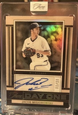 Jacob Misiorowski Panini Three And Two Day One Rookie Auto RC /10 DOA-JMK