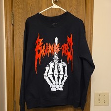 Blink-182 Sweatshirt Adult Medium One More Time Tour Middle Finger Pullover 2024