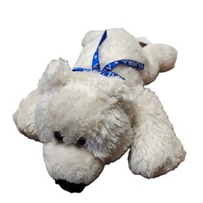 Arctic Circle Plush White Bear Souvenir with Blue Alaska Ribbon