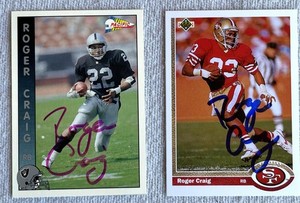 Roger Craig - Football HOF - Autographed Trading Card Set