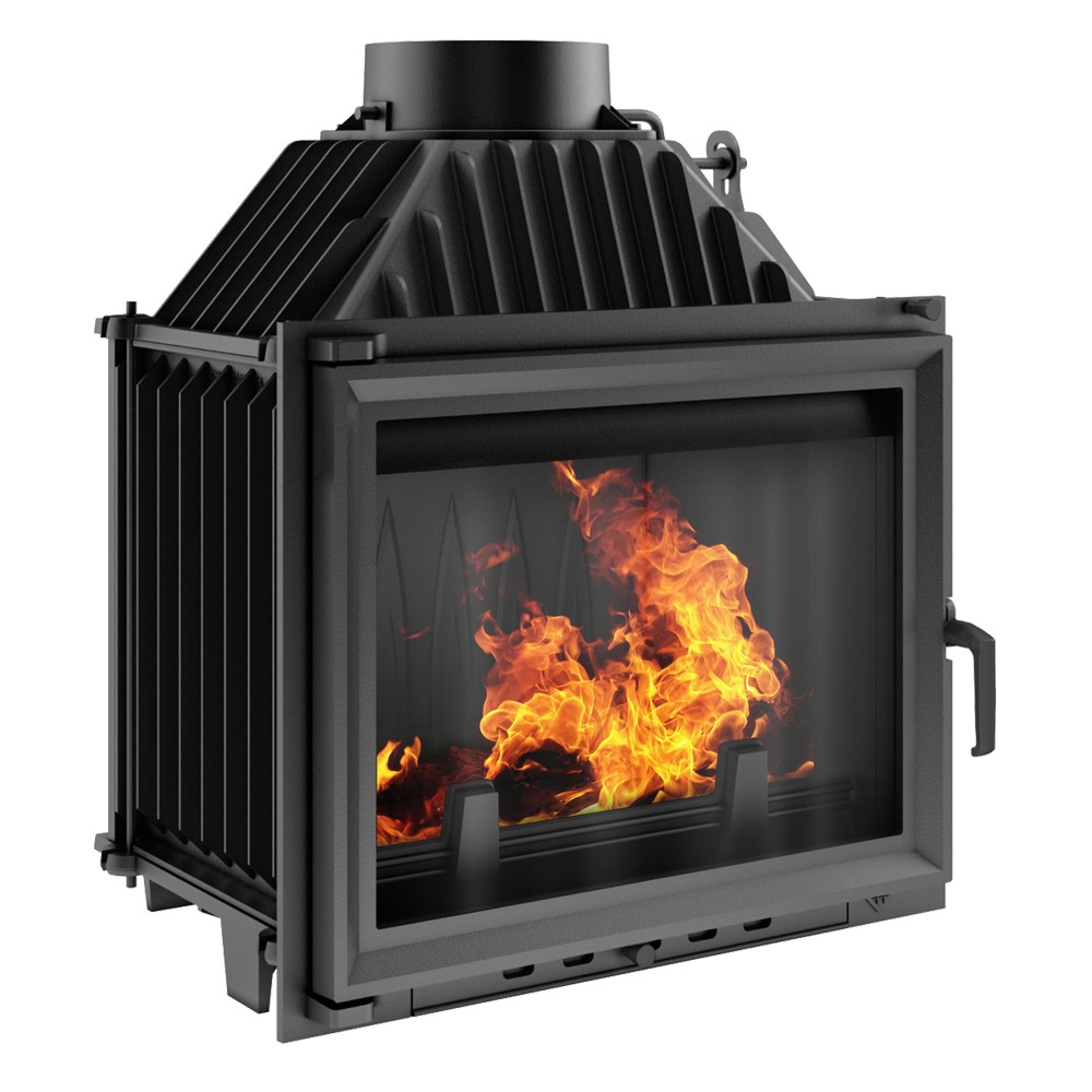 Chimenea de leña de hierro fundido MAJA 8 kW Ø 200 puerta de cierre automático