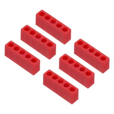 6pcs Plastic Hex Shank Screwdriver Bit Holder 5 Holes Drill Storage Case, Red