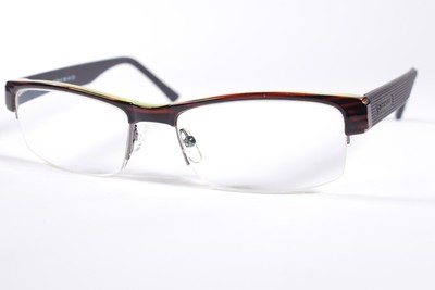 Dunlop Brille D154-2 Herren Burgund/Schwarz Halbrand Kunststoffbrille Brillengestell