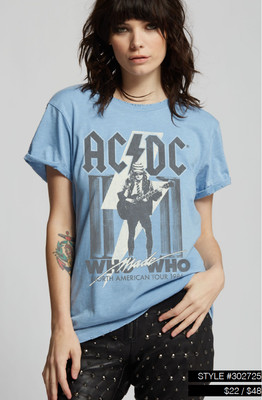 Recycled Karma ACDC 1986 Burn Out Tee