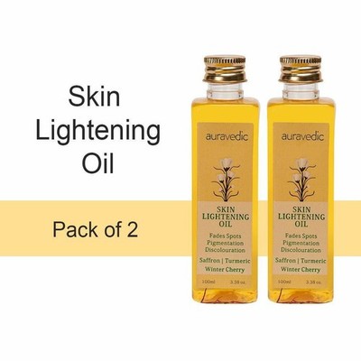 2x Auravedic Skin Lightening Oil Kurkuma und Winterkirschöl für dunkle Flecken