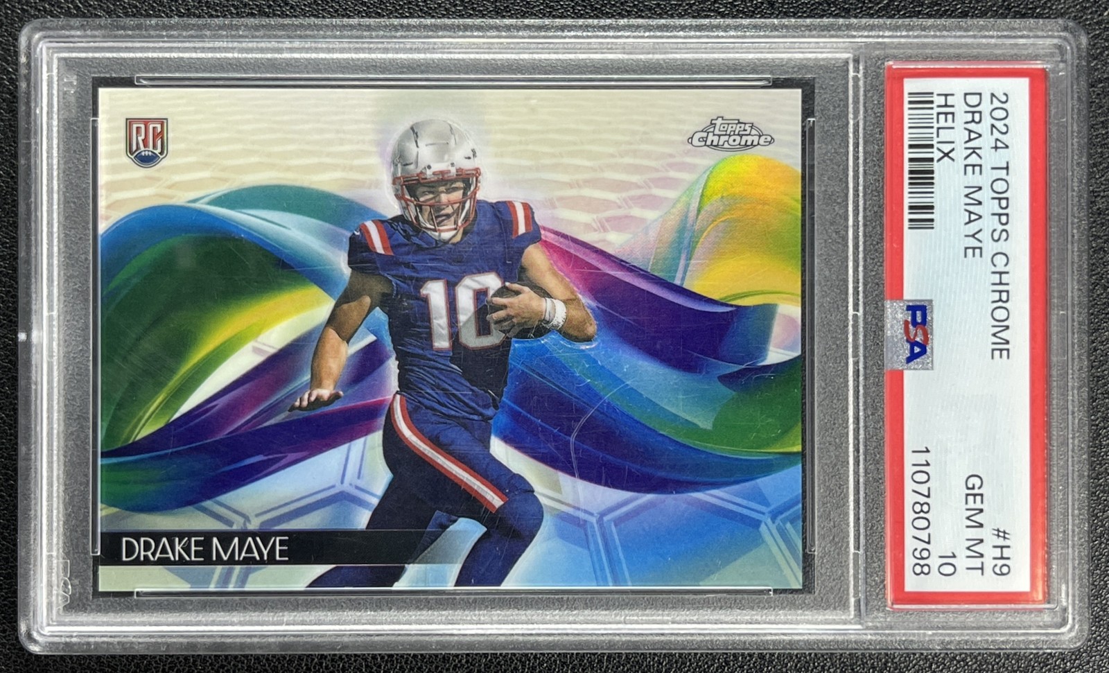 Drake Maye Topps Chrome Helix #H9 Base
