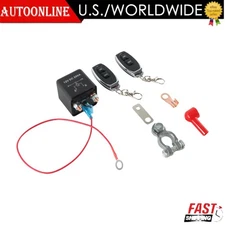 For 12V Wireless Dual Remote Battery Disconnect Relay Master Kill Cut-off Switch